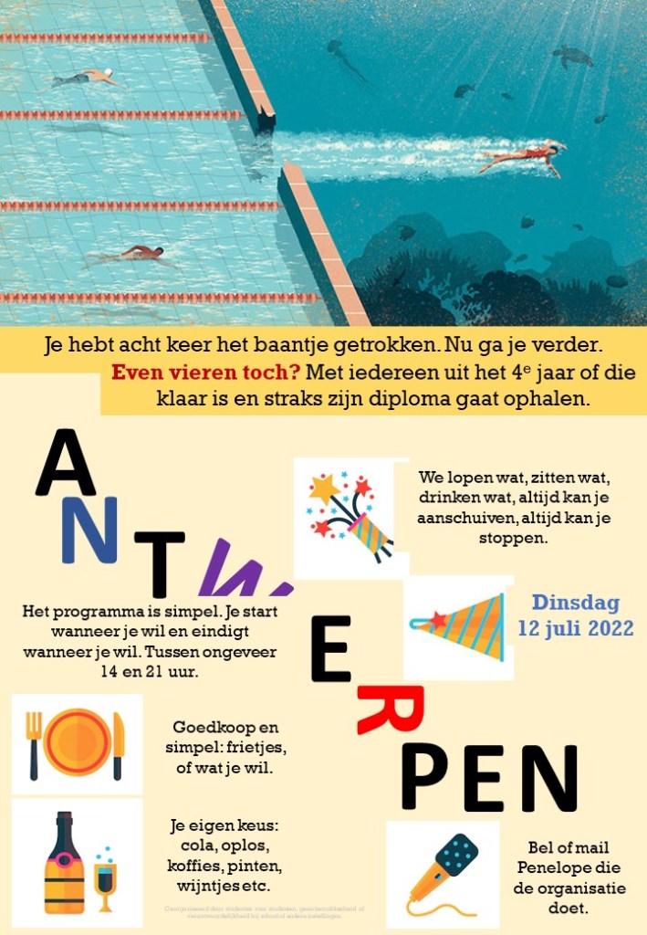 Uitnodiging diplomafeestje 2022 in Antwerpen.